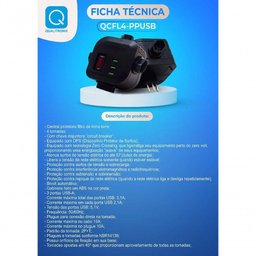 Filtro de Linha Torre 4 Tomadas + 3 Usb Bivolt Qualitronix - 2