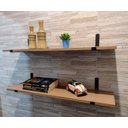 Ver imagem 3 de Kit 2 Prateleiras Avelã Mdf 60x20 Suporte Invertido