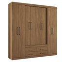 Ver imagem 1 de Guarda-roupa Casal Barbados 8 Portas 4 Gavetas Jatoba - Pnr Móveis