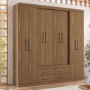 Ver imagem 2 de Guarda-roupa Casal Barbados 8 Portas 4 Gavetas Jatoba - Pnr Móveis