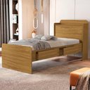 Ver imagem 3 de Cama Solteiro com Bau 2 Gavetas Mdf 220x98 Cm Tamires Nature Decmade