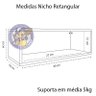 Kit 2 Nicho Retangular Azul 30x15x10p Mdf Decorativo - 2