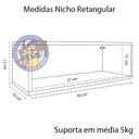 Ver imagem 2 de Kit 2 Nicho Retangular Azul 30x15x10p Mdf Decorativo