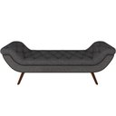 Ver imagem 5 de Kit Cabeceira Cama Box Casal 195 Cm Madrid com Puff Recamier Santorini P05 Linho Cinza Escuro - Lyam
