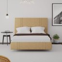 Ver imagem 5 de Cama Moderna Aspen Casal Box com Cabeceira Estofada Base Flutuante Pu Bege G99 - Gran Belo