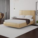 Ver imagem 1 de Cama Moderna Aspen Casal Box com Cabeceira Estofada Base Flutuante Pu Bege G99 - Gran Belo