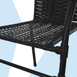 Conjunto de Mesa com tampo 4 Cadeiras Happy Hour Varanda Área Sacada Edícula Empilhável Preta - 7