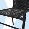 Conjunto de Mesa com tampo 4 Cadeiras Happy Hour Varanda Área Sacada Edícula Empilhável Preta - 7