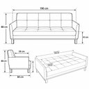 Ver imagem 4 de Sofá Cama Casal 3 Lugares Retro Luna Suede Bege Ilumini Decor