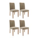 Ver imagem 1 de Kit 4 Cadeiras para Sala de Jantar Estofadas Clarice Marrom/Madeira/Joli