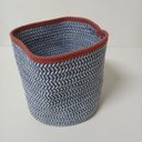 Ver imagem 4 de Cesta Decorativo Organizadora Cachepô Home&co Tecido 25x25x25cm Azul