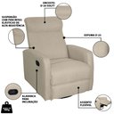 Ver imagem 7 de Poltrona Reclinável Giratória com Balanço Prime:linho Bege