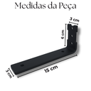 Ver imagem 5 de Kit 3 Suportes 15cm de Parede para Prateleira Formato L Mão Francesa Moderna Aço Durável Preto