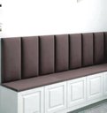 Ver imagem 3 de Cabeceira Casal Veludo Marrom Modular Luxo Cama Box Casal