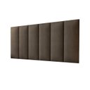 Ver imagem 2 de Cabeceira Casal Veludo Marrom Modular Luxo Cama Box Casal