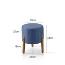 Ver imagem 3 de Puff Decorativo Catânia 3 Pés Madeira Maciça Linho Azul
