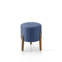 Ver imagem 2 de Puff Decorativo Catânia 3 Pés Madeira Maciça Linho Azul