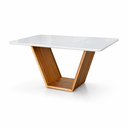 Ver imagem 2 de Conjunto Mesa Safira 160cm + 6 Cadeiras Granada – Design Moderno em Madeira Maciça com Vidro Off Whi