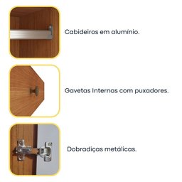 Guarda Roupa Casal 100% Mdf 6 Portas 4 Gavetas Joinville Tcil - 12