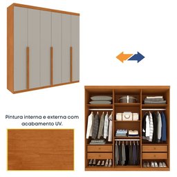 Guarda Roupa Casal 100% Mdf 6 Portas 4 Gavetas Joinville Tcil - 11