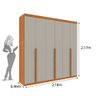 Guarda Roupa Casal 100% Mdf 6 Portas 4 Gavetas Joinville Tcil - 4