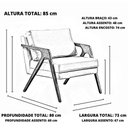 Ver imagem 2 de Poltrona Decorativa Dallas Tecido Linho:Bege