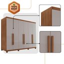 Ver imagem 5 de Guarda Roupa Casal Maya Mdf 6 Portas 6 Gavetas Pés Moderna Imbuia/off White com Pés