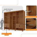 Ver imagem 4 de Guarda Roupa Casal Maya Mdf 6 Portas 6 Gavetas Pés Moderna Imbuia/off White com Pés