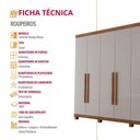 Ver imagem 6 de Guarda Roupa Casal Maya Mdf 6 Portas 6 Gavetas Pés Moderna Imbuia/off White com Pés
