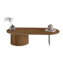 Ver imagem 2 de Mesa de Centro Ipê em Madeira Maciça Castanho Metal Champagne