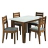 Conjunto Sala de Jantar Mesa Miami 1,20m 4 Cadeiras Dakar Cedro / Off White / Mascavo Dobuê - 1