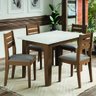 Conjunto Sala de Jantar Mesa Miami 1,20m 4 Cadeiras Dakar Cedro / Off White / Mascavo Dobuê - 2