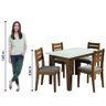 Conjunto Sala de Jantar Mesa Miami 1,20m 4 Cadeiras Dakar Cedro / Off White / Mascavo Dobuê - 6