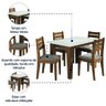 Conjunto Sala de Jantar Mesa Miami 1,20m 4 Cadeiras Dakar Cedro / Off White / Mascavo Dobuê - 5