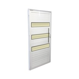 Porta Lambril 3 Vidros D 210x90 com Puxador e Rolete Branco - 2