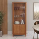 Ver imagem 3 de Cristaleira Jade Sala de Estar com Pés de Madeira Maciça Lukaliam Móveis