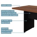 Ver imagem 5 de Mesa de Reunião 6 Lugares com 1 Caixa de Tomadas Pé Painel 200x90cm Yescasa Preto/Nogal Sevilha