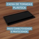 Ver imagem 4 de Mesa de Reunião 6 Lugares com 1 Caixa de Tomadas Pé Painel 200x90cm Yescasa Preto/Nogal Sevilha