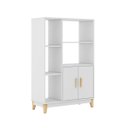 Ver imagem 1 de Estante para Sala 81 X 123 X 35 Cm 2 Portas 5 Nichos Pés Madeira Mdp Branco - Clicklar