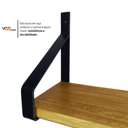 Prateleira Françesinha 50cm de Parede Ferro Estilo Industrial - 3