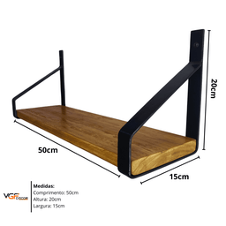 Prateleira Françesinha 50cm de Parede Ferro Estilo Industrial - 2