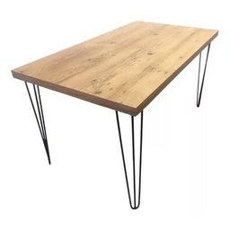 Mesa de Jantar Rustica 120x90 Cm Pés de Ferro Hairpin Legs Antiqua - 1