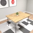 Ver imagem 2 de Mesa de Jantar Rustica 120x90 Cm Pés de Ferro Hairpin Legs Antiqua