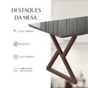 Ver mais imagens de Mesa para Sala de Jantar Retangular 160x90cm MDF com Vidro Império Cinza/Marrom/Grafite