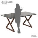 Ver imagem 4 de Mesa para Sala de Jantar Retangular 160x90cm MDF com Vidro Império Cinza/Marrom/Grafite