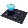 Cooktop 4 Bocas Mondial à Gás GLP Preto - Ctg-01 - Bivolt - 2