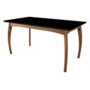 Ver imagem 1 de Mesa Sala de Jantar e Cozinha Kessie 180cm com Tampo de Vidro Preto/Imbuía - Gran Belo