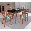 Ver imagem 5 de Mesa Sala de Jantar e Cozinha Kessie 180cm com Tampo de Vidro Preto/Imbuía - Gran Belo