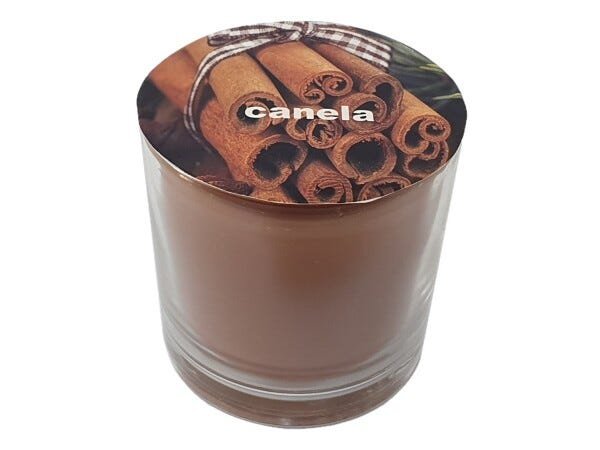 Vela Perfumada No Copo De Vidro 265ml Com Aroma De Canela