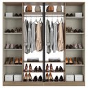 Ver imagem 3 de Closet Alfavile 2 Portas com Espelho Rústico/preto Chess - Henn
